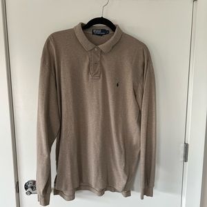 [Polo Ralph Lauren] Beige L/S Polo Shirt - Size L